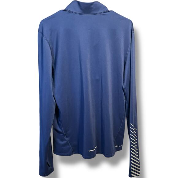 Nike Running Dri-Fit Half Zip Pullover Blue Silver Medium - Picture 3 of 3
